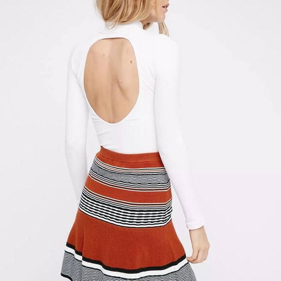 Free People Ring My Bell Brown/Black Mini Skirt Size M - Picture 4 of 14